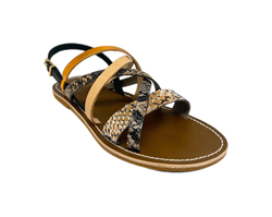 SANDALO Desirée FONDO MICRONITE VIPERA ARANCIONE CUOIO